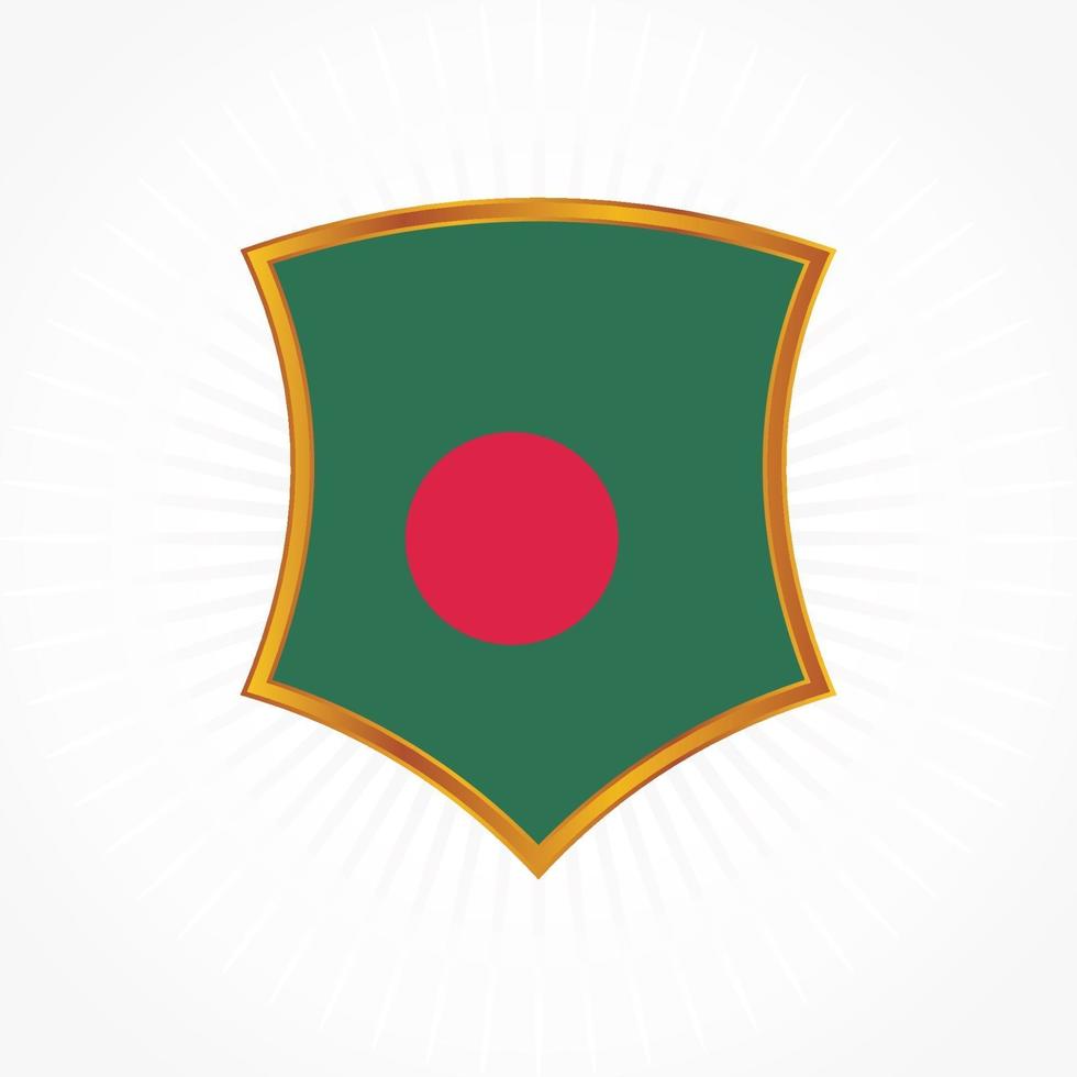 vlagvector van bangladesh met schildframe vector