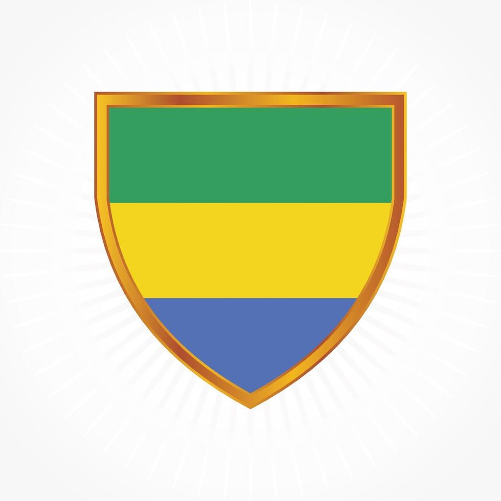 Gabon vlag vector met schild frame