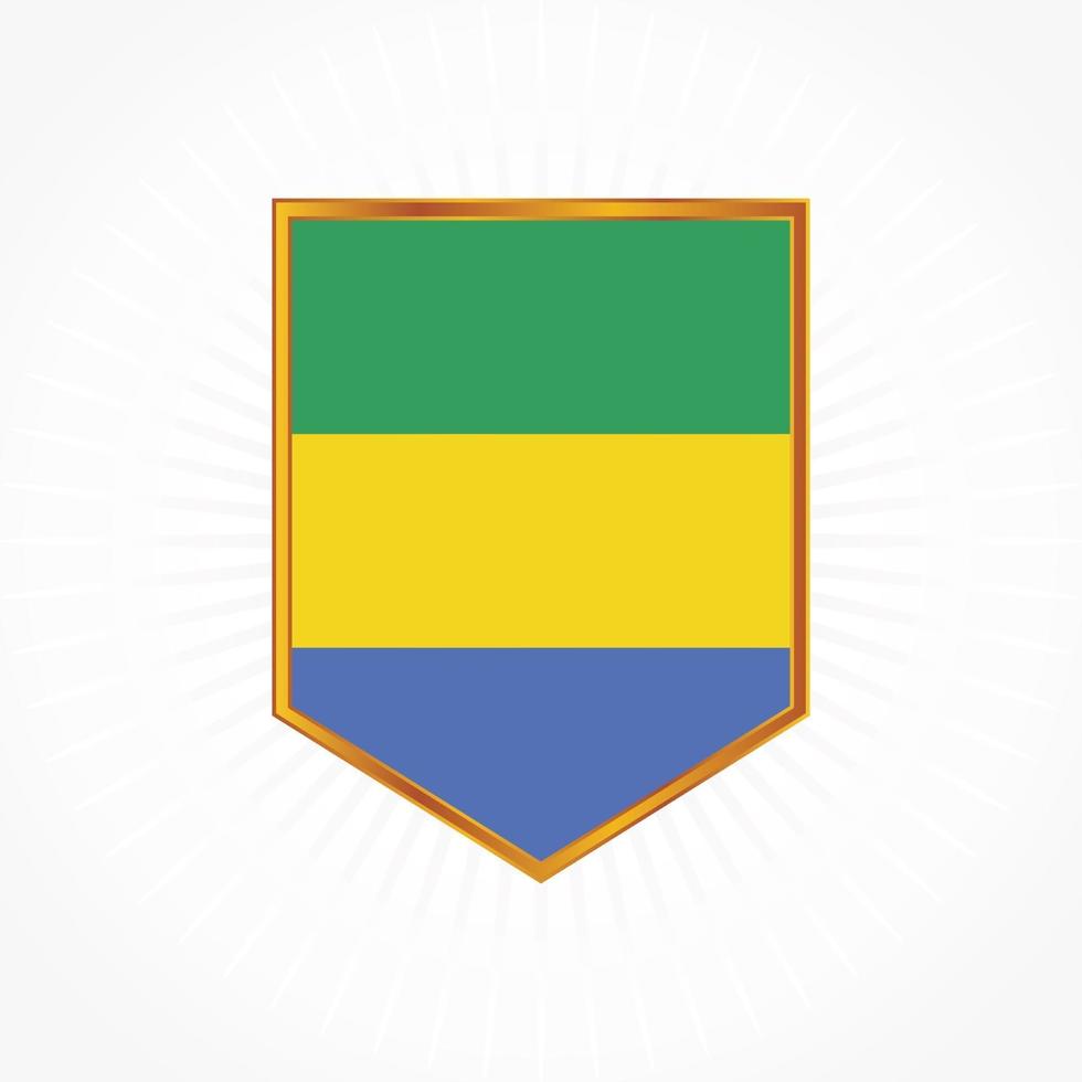 Gabon vlag vector met schild frame