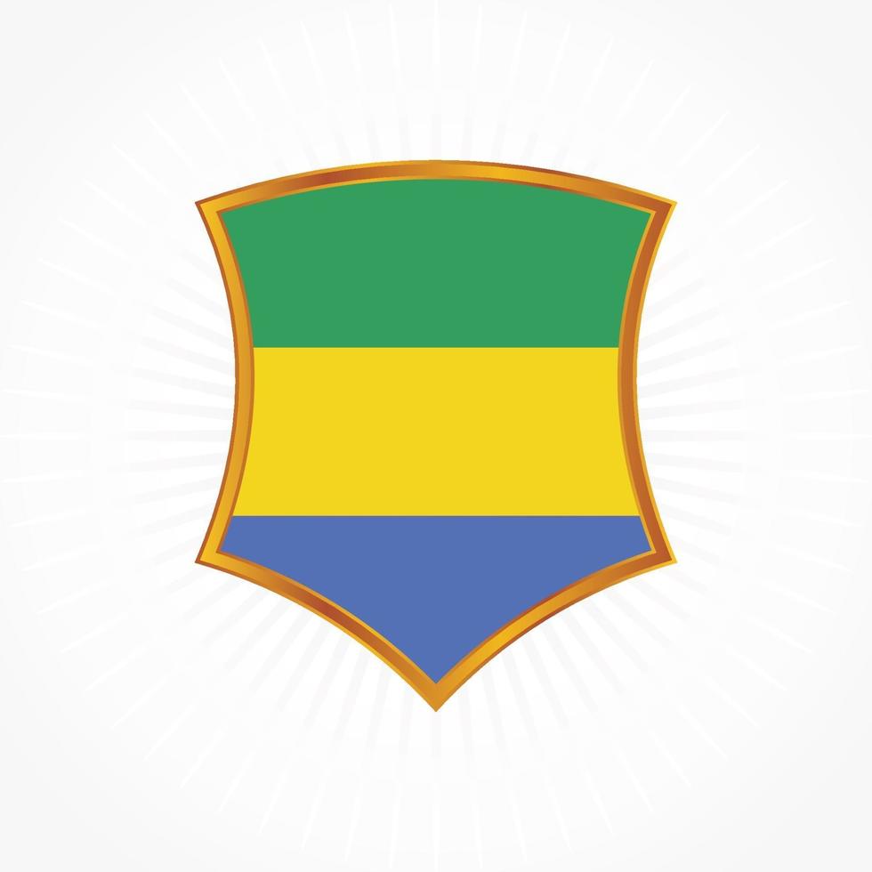 Gabon vlag vector met schild frame