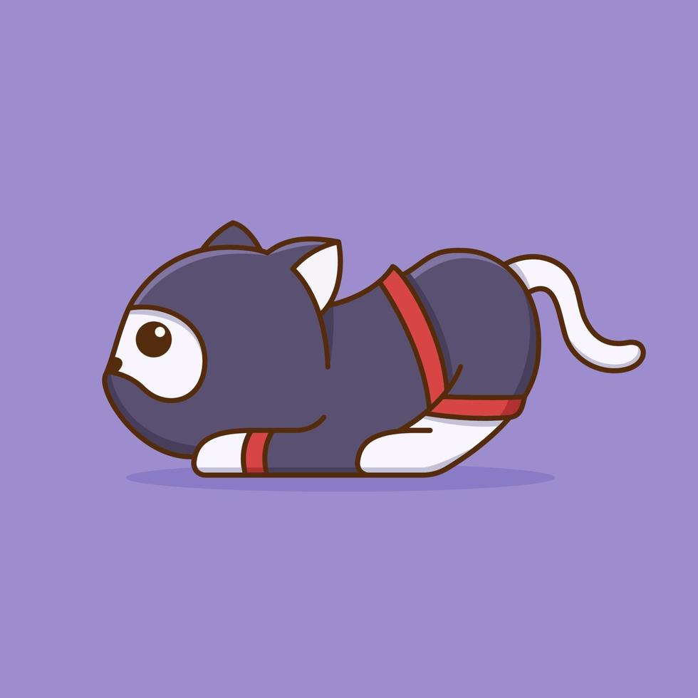 stiekem ninja kat cartoon afbeelding vector
