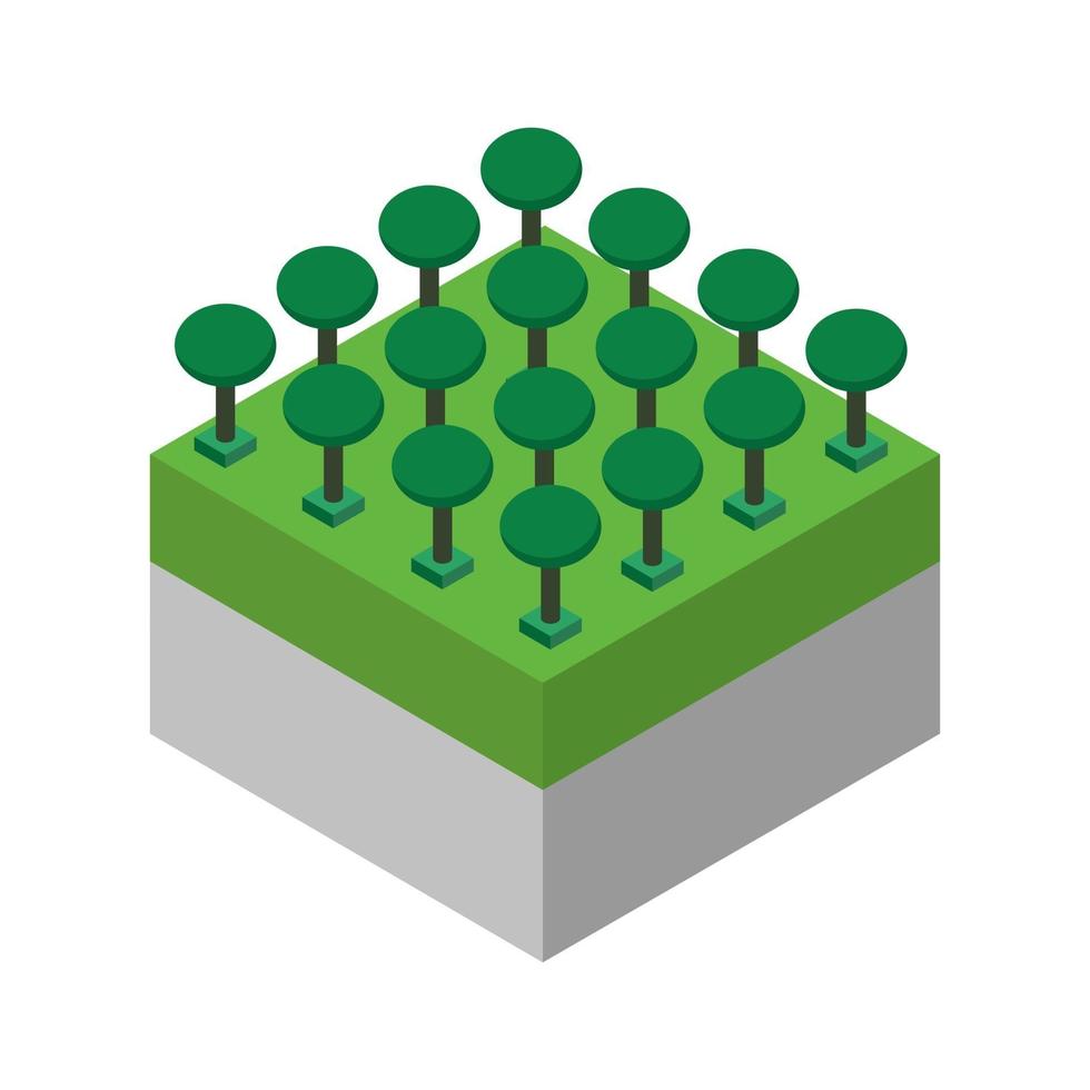 isometrische bomen op een witte achtergrond vector