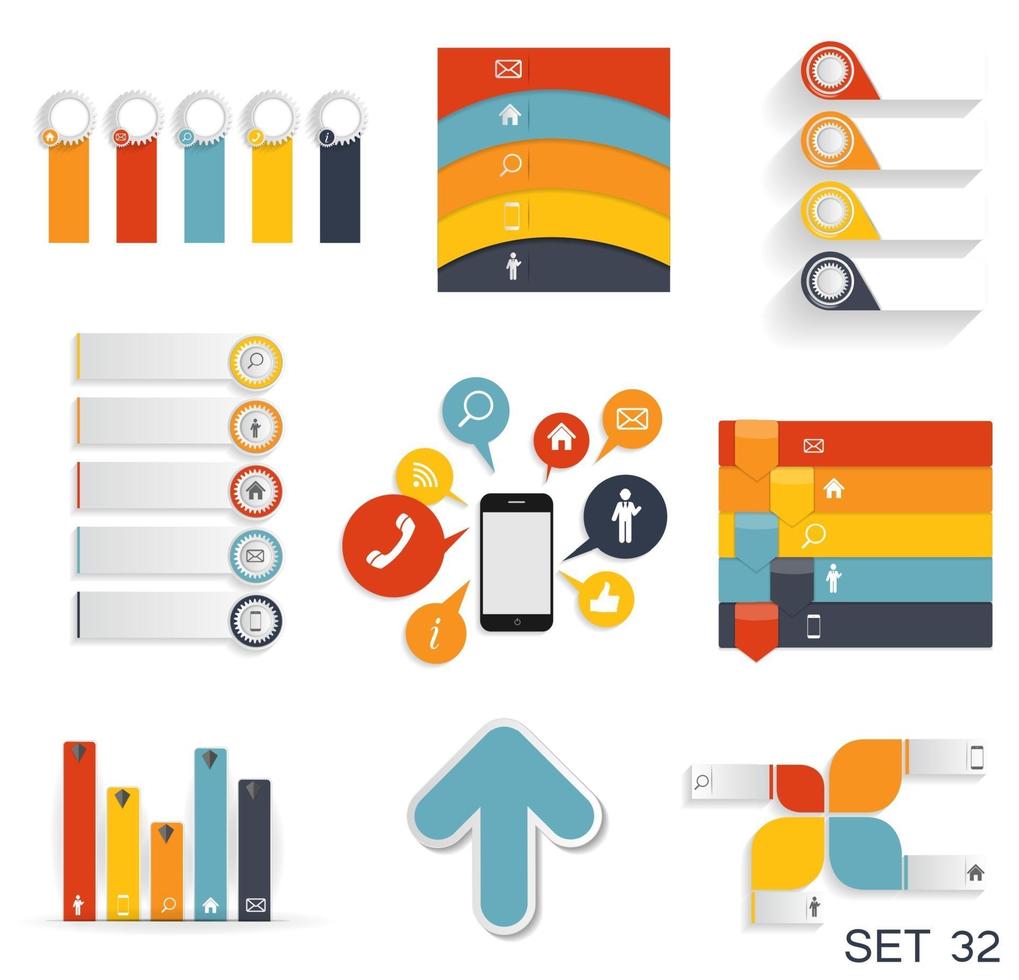 verzameling infographic sjablonen voor zakelijke vectorillustratie vector