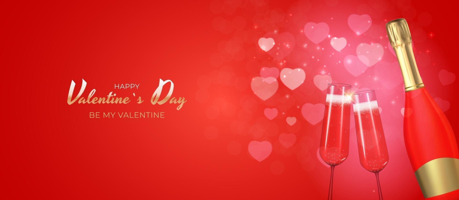 Valentijnsdag vakantie cadeau kaart achtergrond realistisch ontwerp. vector