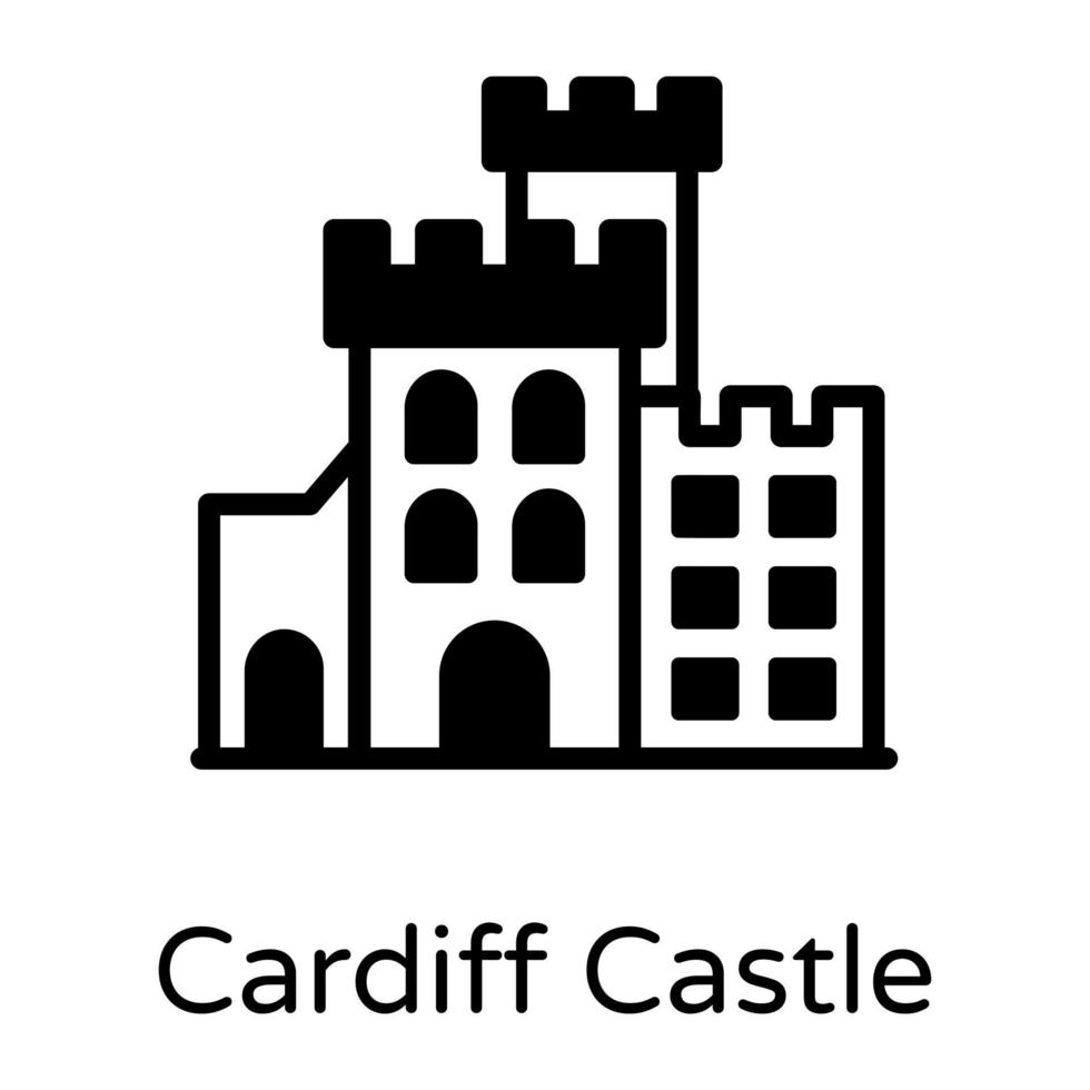 oriëntatiepunt van het kasteel van cardiff vector