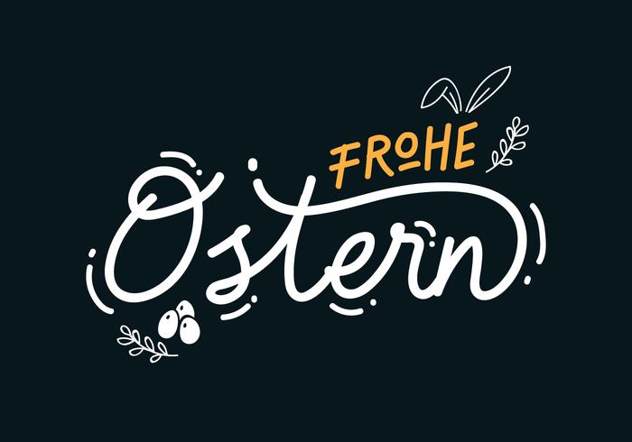 Frohe Ostern Belettering vector