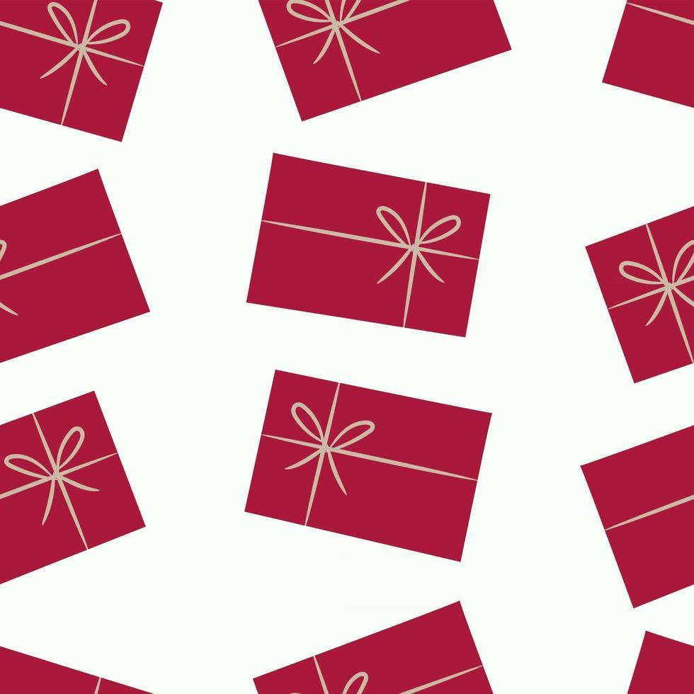 verpakte kerstcadeautjes naadloos herhaal vectorpatroon vector