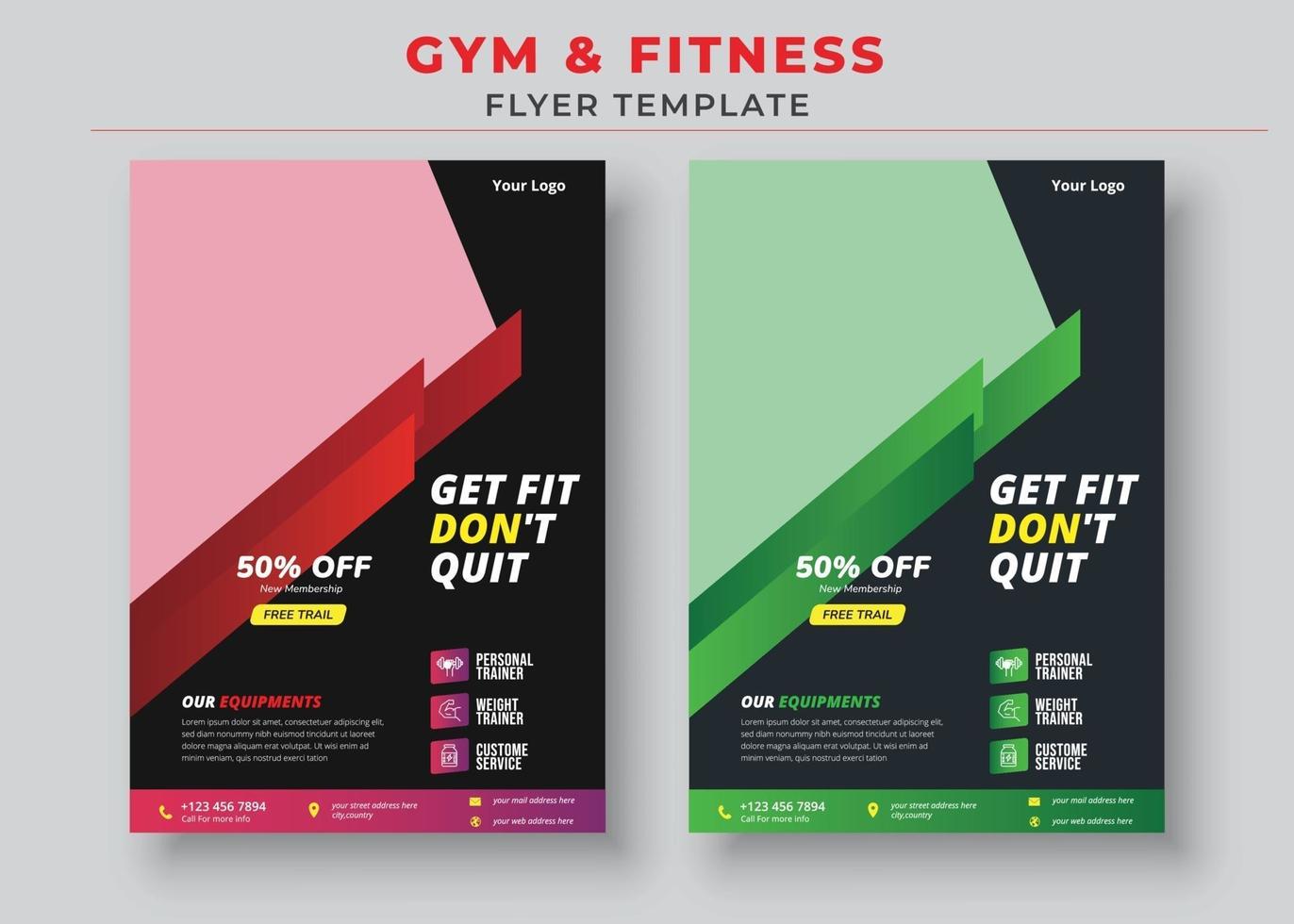 sportschool fitness flyer sjabloon vector