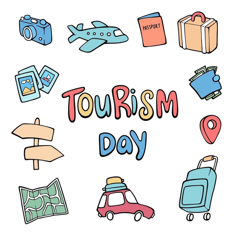 vectorillustratie voor wereldtoerisme dag. reizen vector