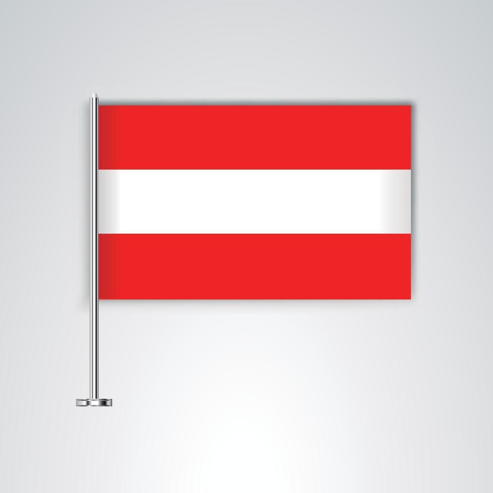 vlag van oostenrijk met metalen stok vector