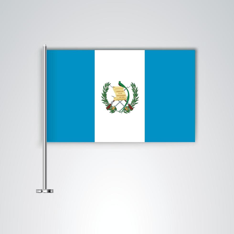 vlag van guatemala met metalen stok vector