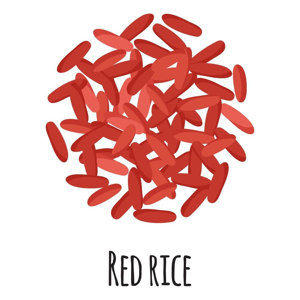 rode rijst voor het ontwerp, het etiket en de verpakking van de sjabloonboerenmarkt. vector