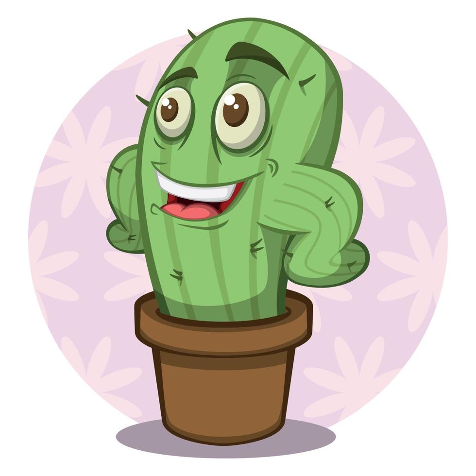 cartooncactus in de pot vector