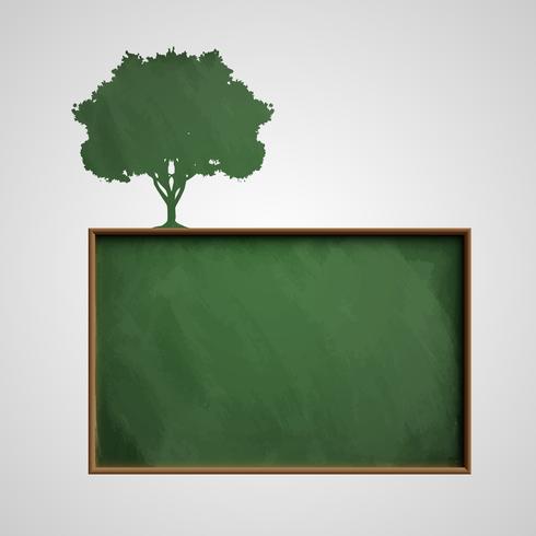 Blackboard met een boom, vector