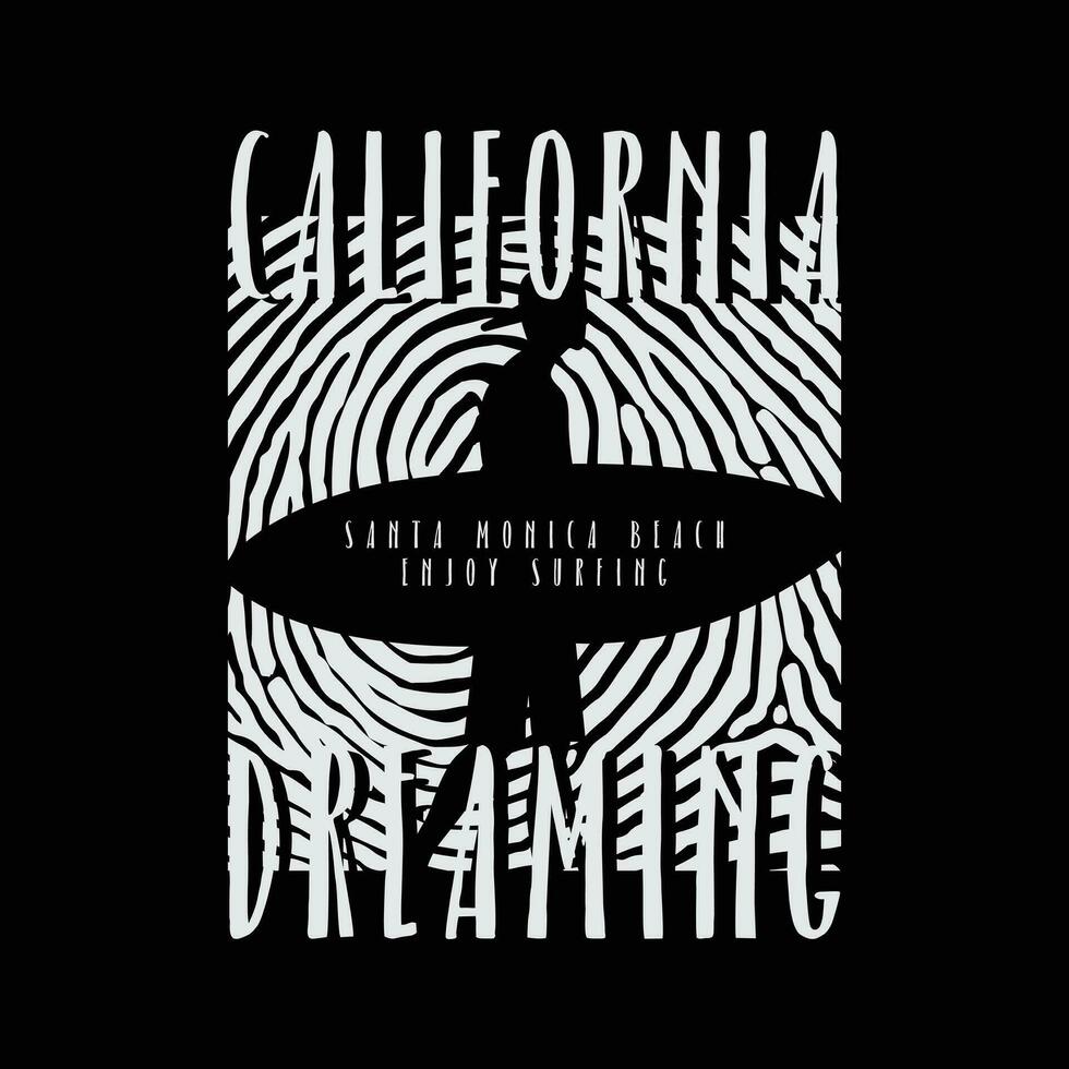 vector illustratie Aan de thema van Californië dromen. t-shirt grafiek, poster, banier, folder, afdrukken en ansichtkaart