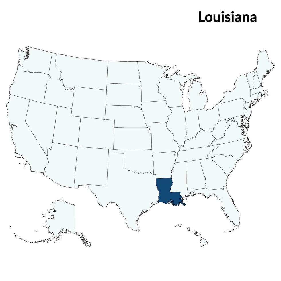 kaart van louisiana. Louisiana kaart. Verenigde Staten van Amerika kaart vector