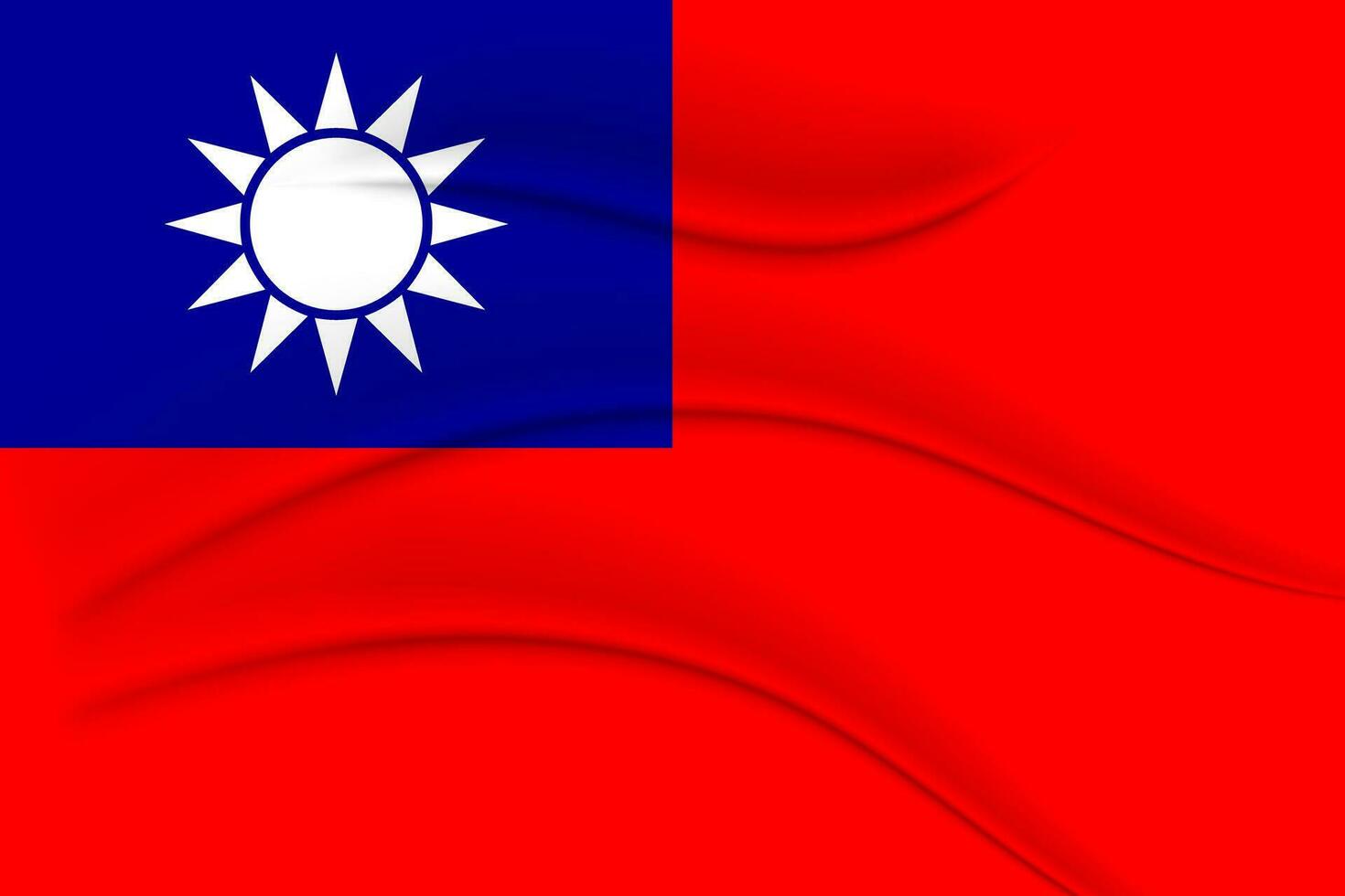 nationaal vlag van Taiwan met zijde effect. 3d illustratie, achtergrond, vector