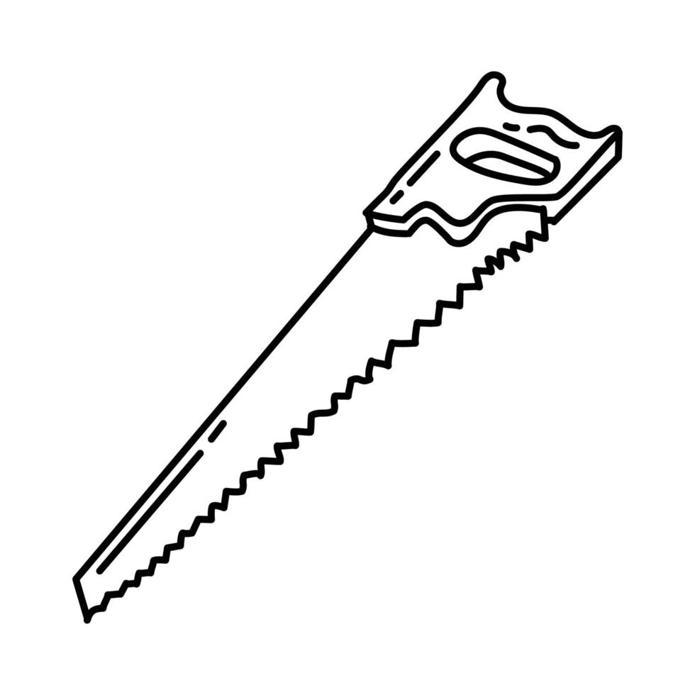 handzaag icoon. doodle hand getrokken of schets pictogramstijl vector