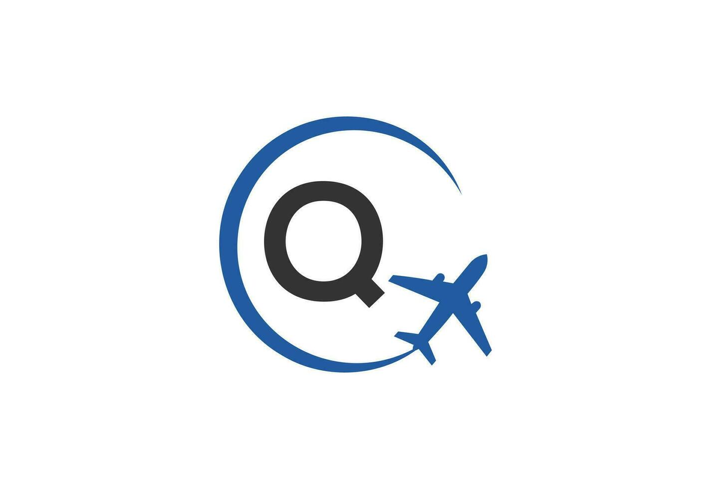 brief q lucht reizen logo ontwerp sjabloon vector