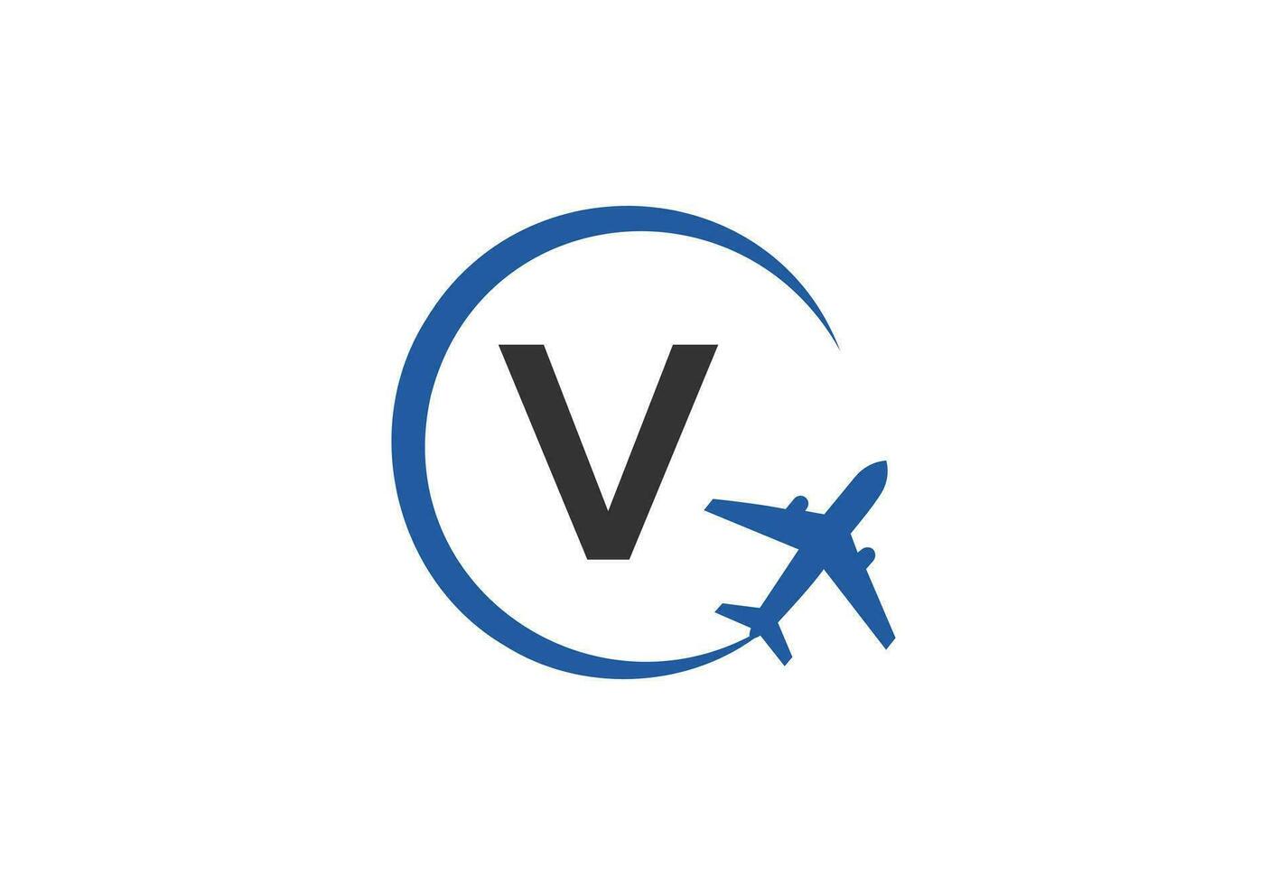brief v lucht reizen logo ontwerp sjabloon vector