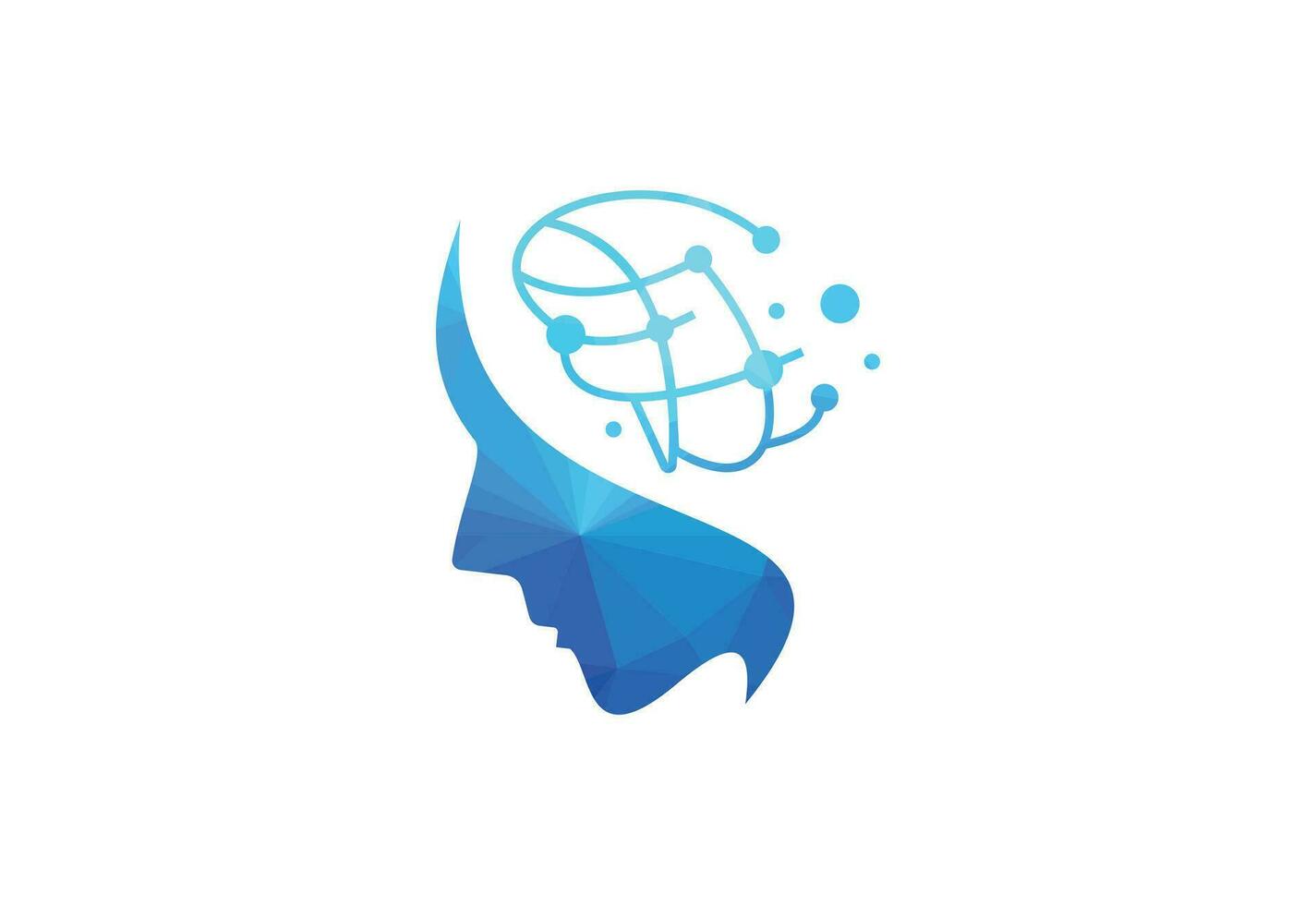 creatief menselijk hersenen abstract vector logo ontwerp sjabloon.