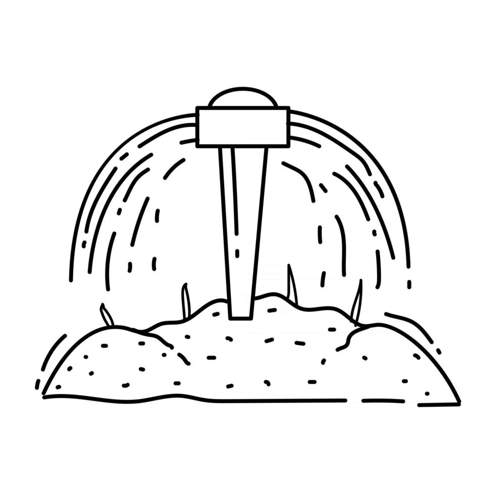 landbouw irrigatie icoon. hand getrokken pictogrammenset, overzicht zwart, vector