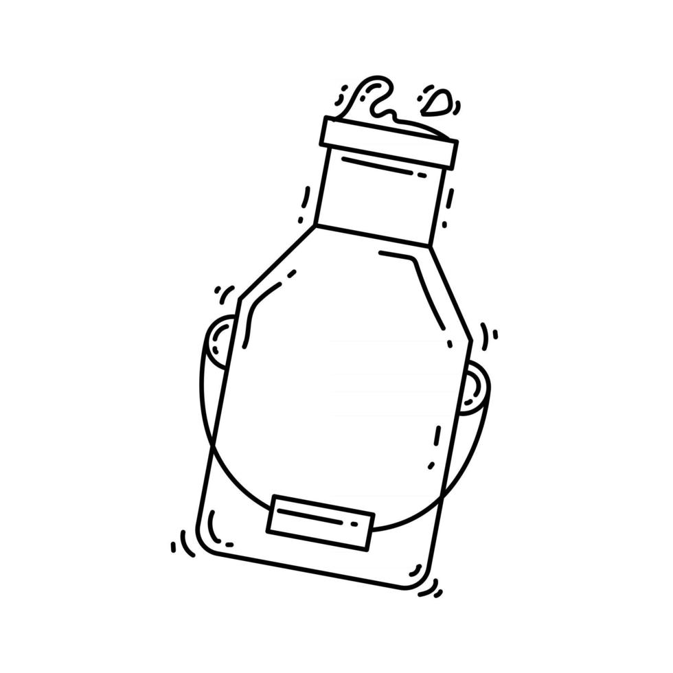 landbouw melk emmer pictogram. hand getrokken pictogrammenset, overzicht zwart, vector