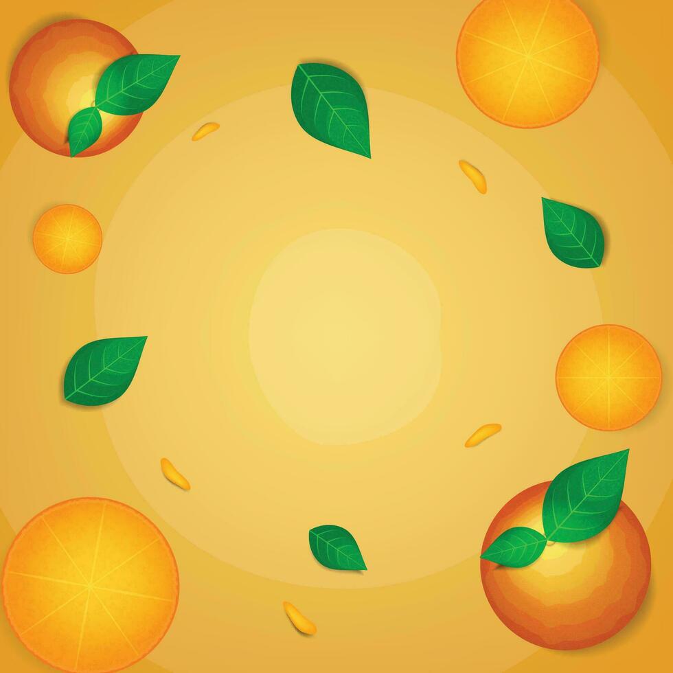 citrus of oranje achtergrond sjabloon met kopiëren ruimte. geschikt voor sociaal media reclame post vector