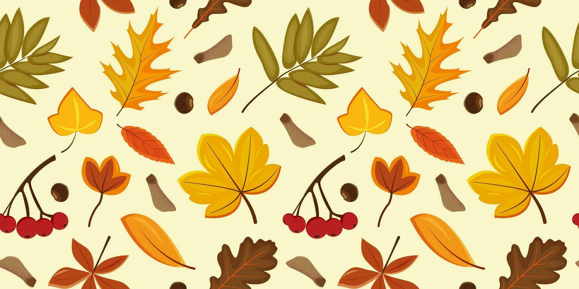 herfst bladeren naadloos patroon behang beeld vector
