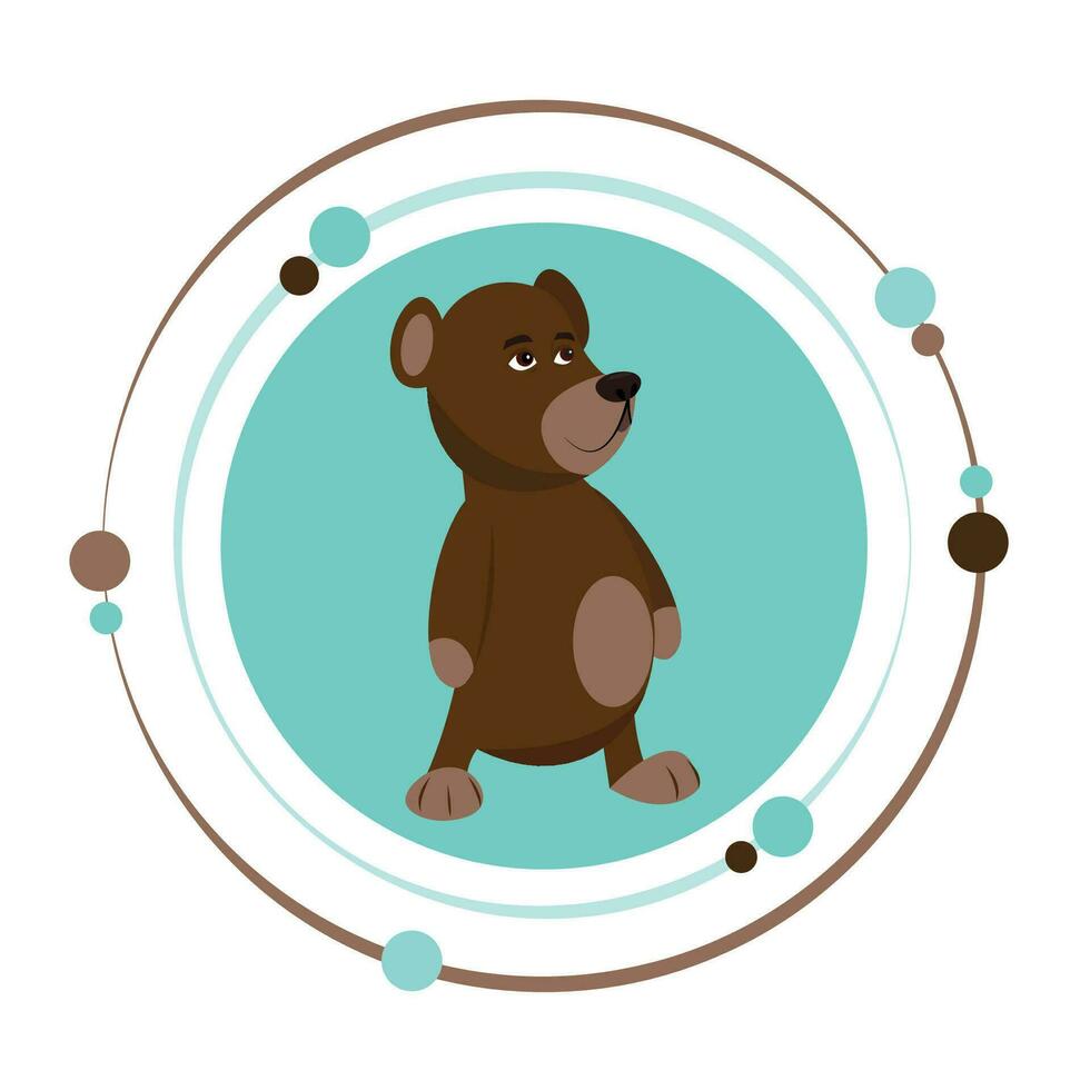 tekenfilm bruin beer karakter vector illustratie grafisch icoon sticker symbool