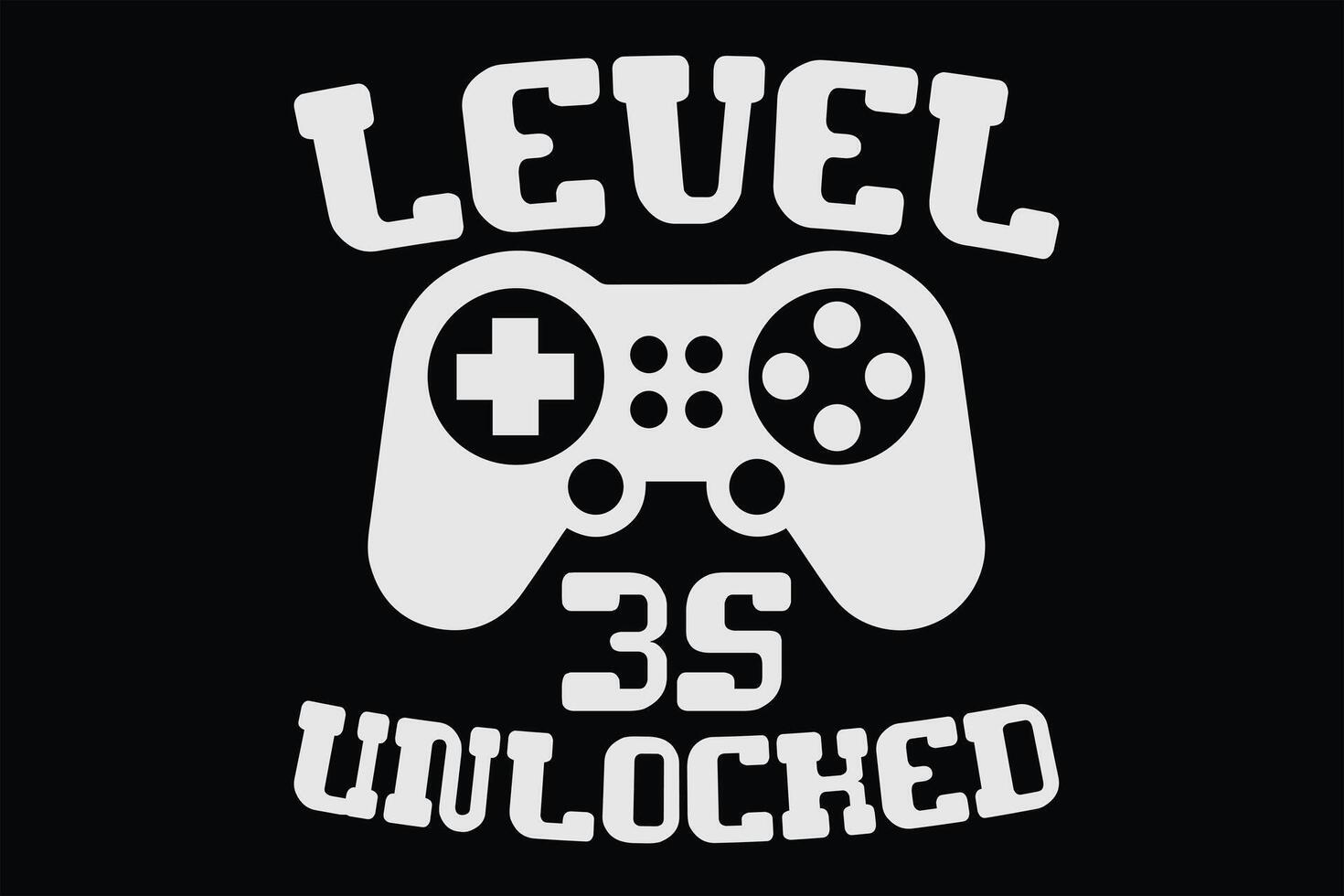 niveau 35 ontgrendeld grappig video gamer 35e verjaardag t-shirt ontwerp vector