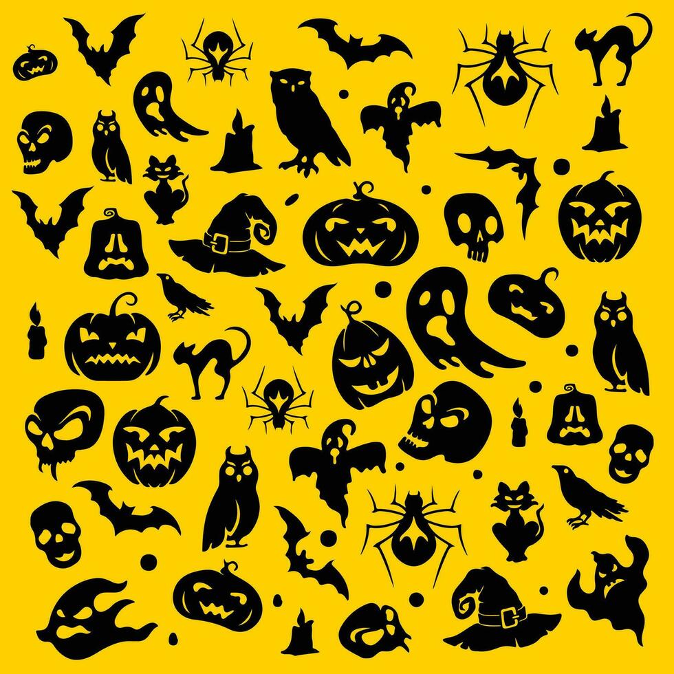 halloween elementen vector patroon