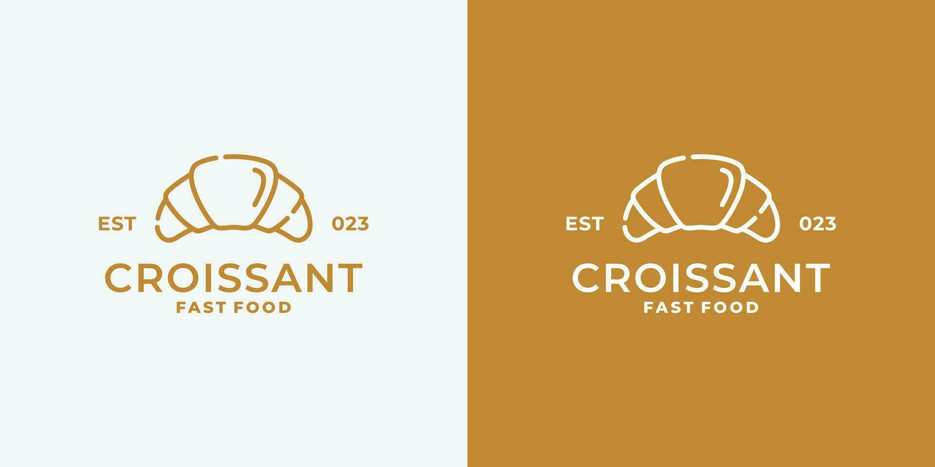 croissant logo ontwerp vector illustratie