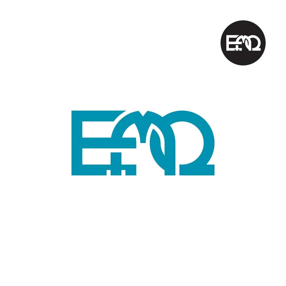 brief emq monogram logo ontwerp vector