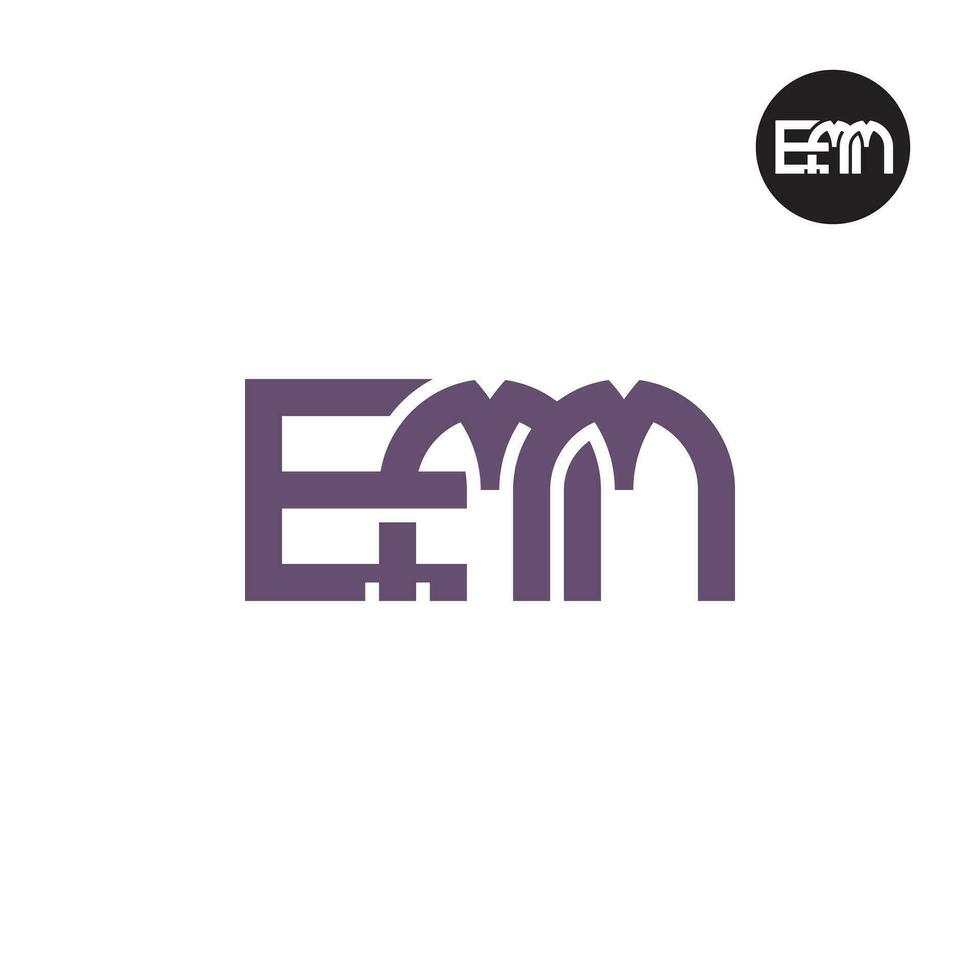 brief emm monogram logo ontwerp vector