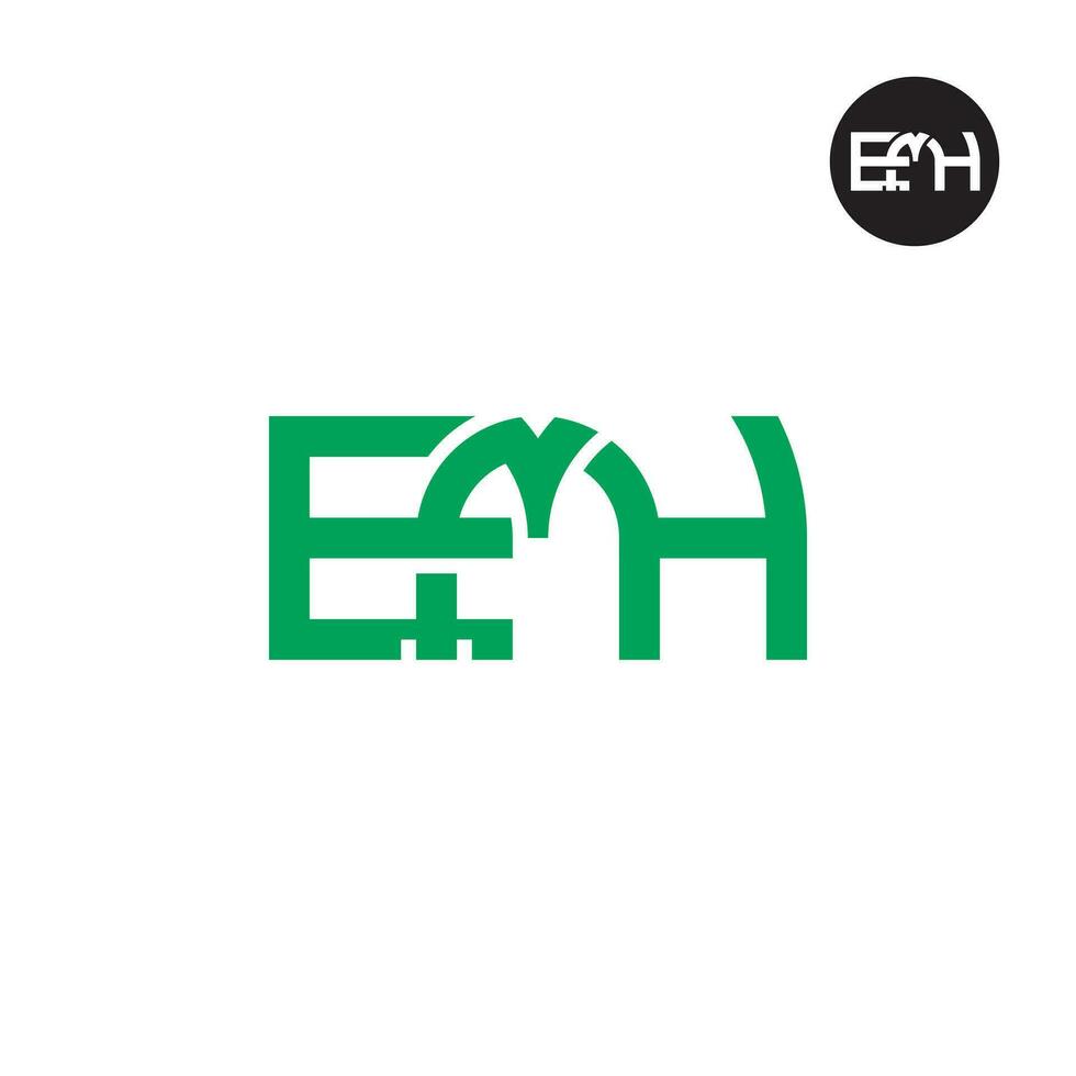 brief emh monogram logo ontwerp vector