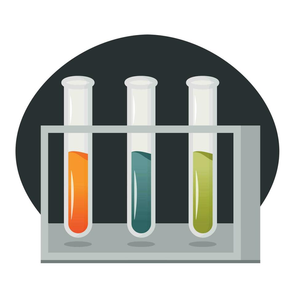 buizen met vloeistof. laboratorium. vector illustratie