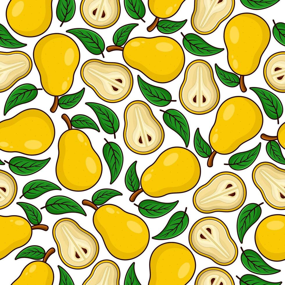 Peer fruit naadloos patroon achtergrond illustratie vector