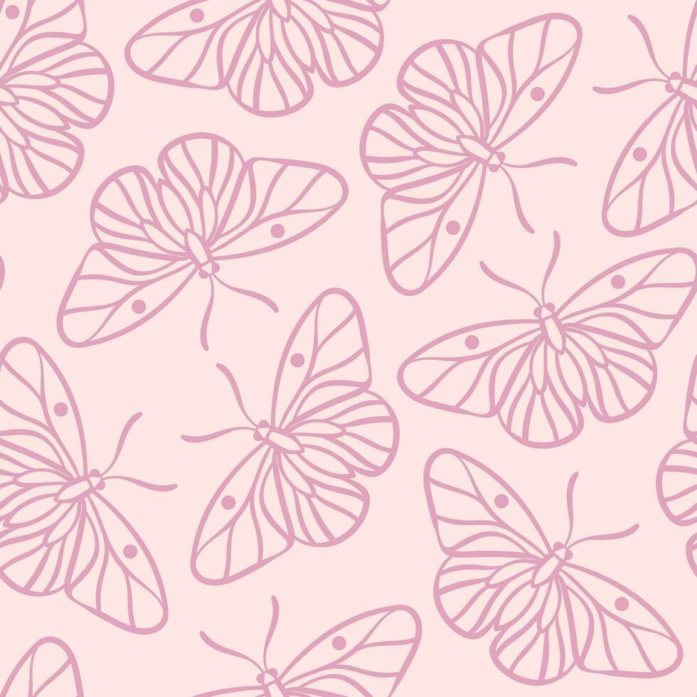 roze vlinder naadloos vector herhaling patroon ontwerp, voorjaar behang