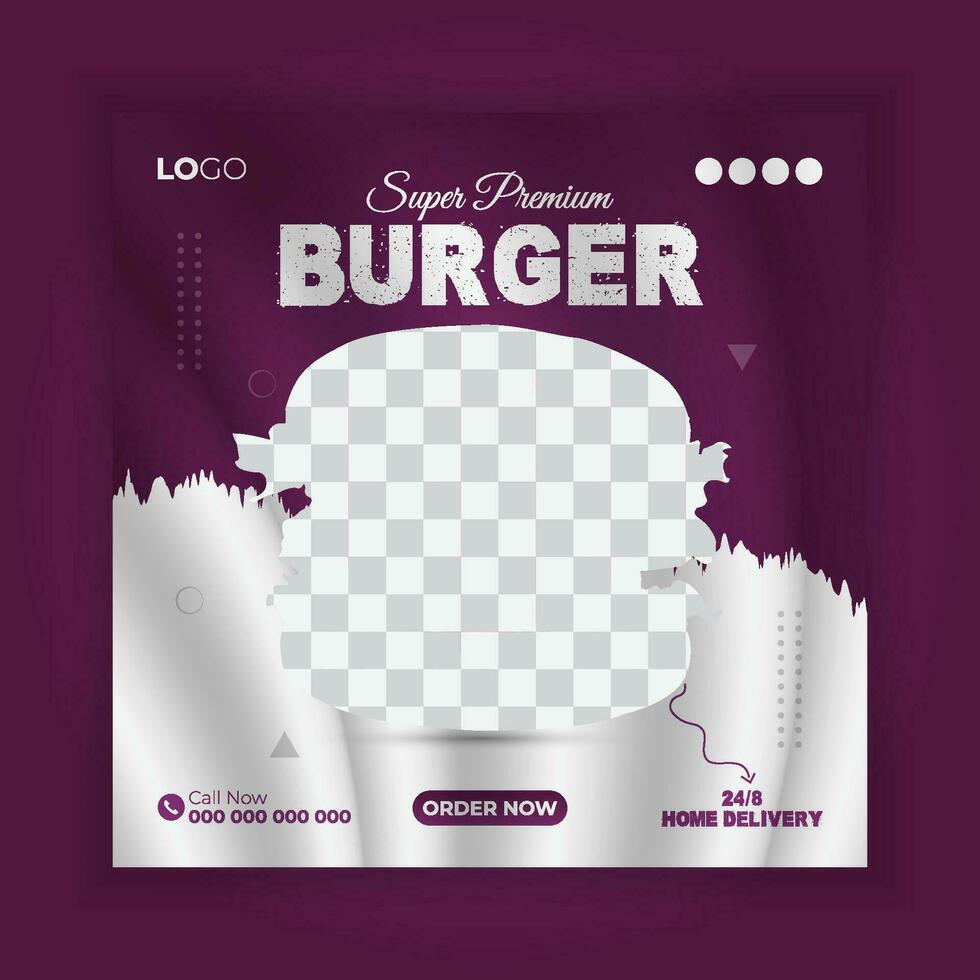 speciaal super heerlijk hamburger menu promo en vandaag heerlijk hamburger menu vector