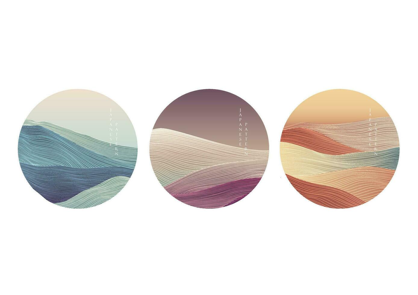Japans achtergrond met lijn Golf patroon vector. abstract sjabloon met meetkundig patroon. berg landschap icoon ontwerp in wijnoogst stijl. vector
