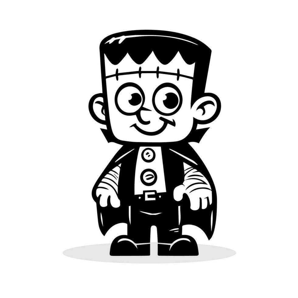 schattig tekenfilm monster frankenstein schets, kleur boek, kinderen halloween illustratie vector