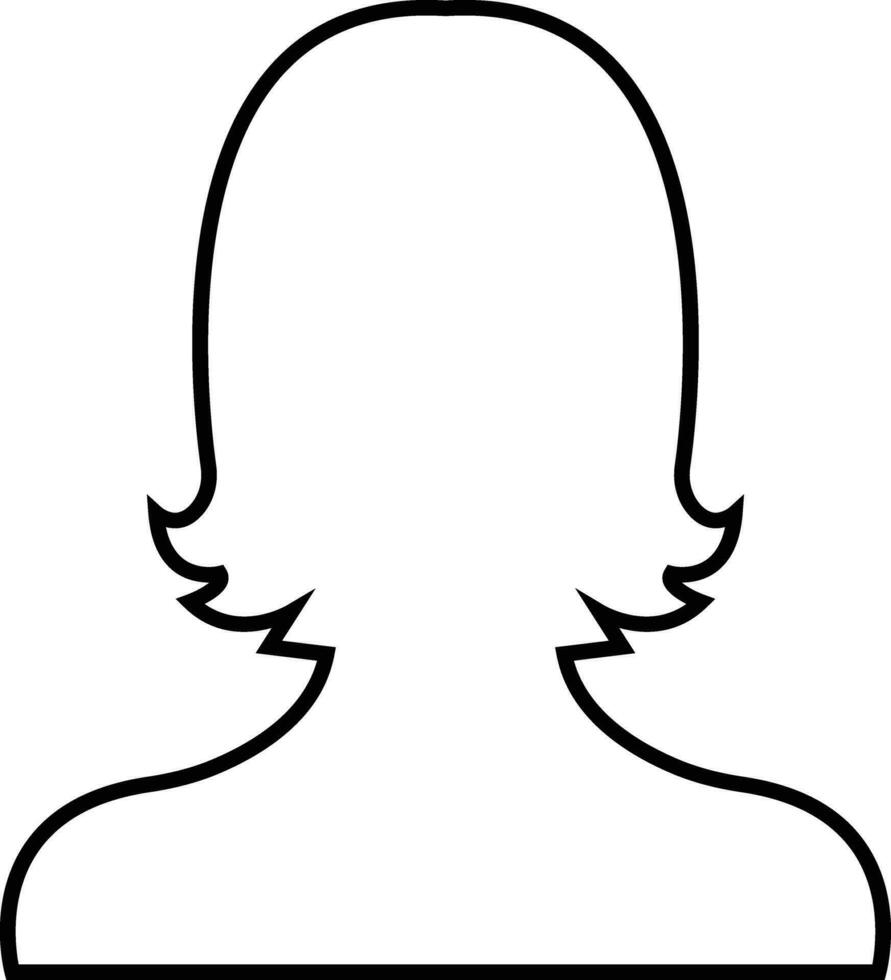 bedrijf avatar profiel zwart schets icoon. vrouw van gebruiker lijn vector symbool in modieus lineair stijl geïsoleerd Aan vrouw profiel mensen verschillend gezicht voor sociaal netwerk of web.