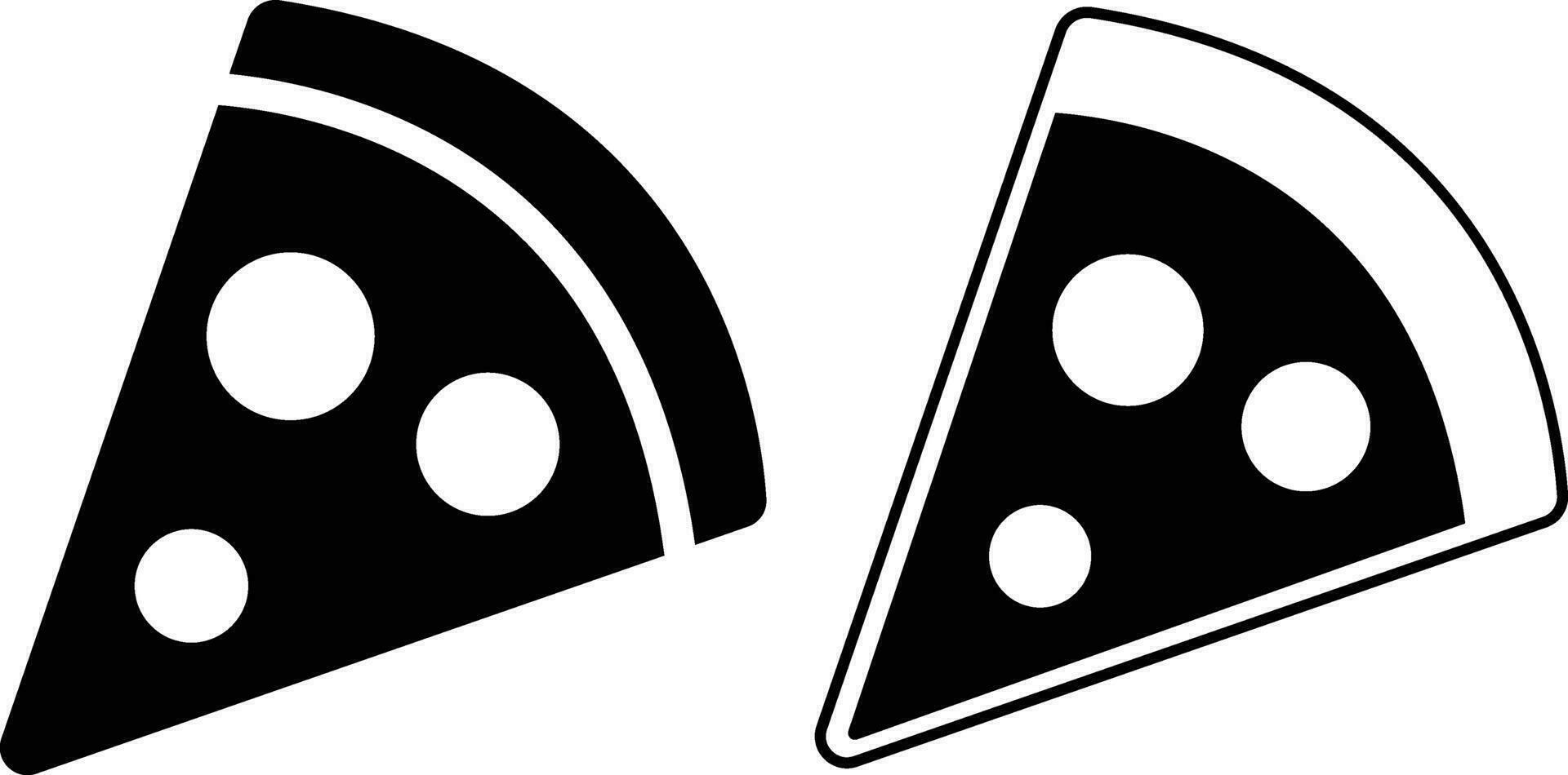 pizza stuk vlak lijn zwart pictogrammen set. vector dun teken van Italiaans snel voedsel cafe logo. pizzeria kan worden gebruikt voor digitaal Product, presentatie, afdrukken ontwerp en meer