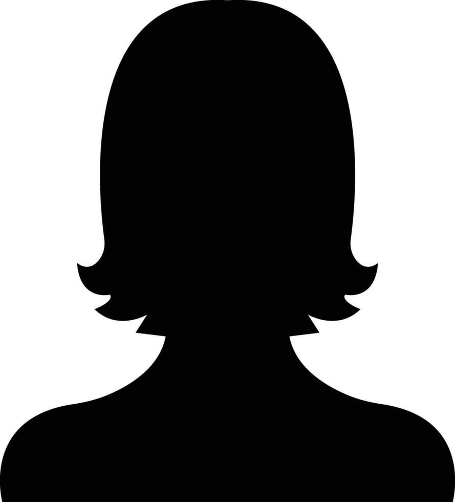 bedrijf avatar profiel zwart icoon. vrouw van gebruiker vlak vector symbool in modieus gevulde stijl geïsoleerd Aan . vrouw profiel mensen verschillend gezicht voor sociaal netwerk of web.