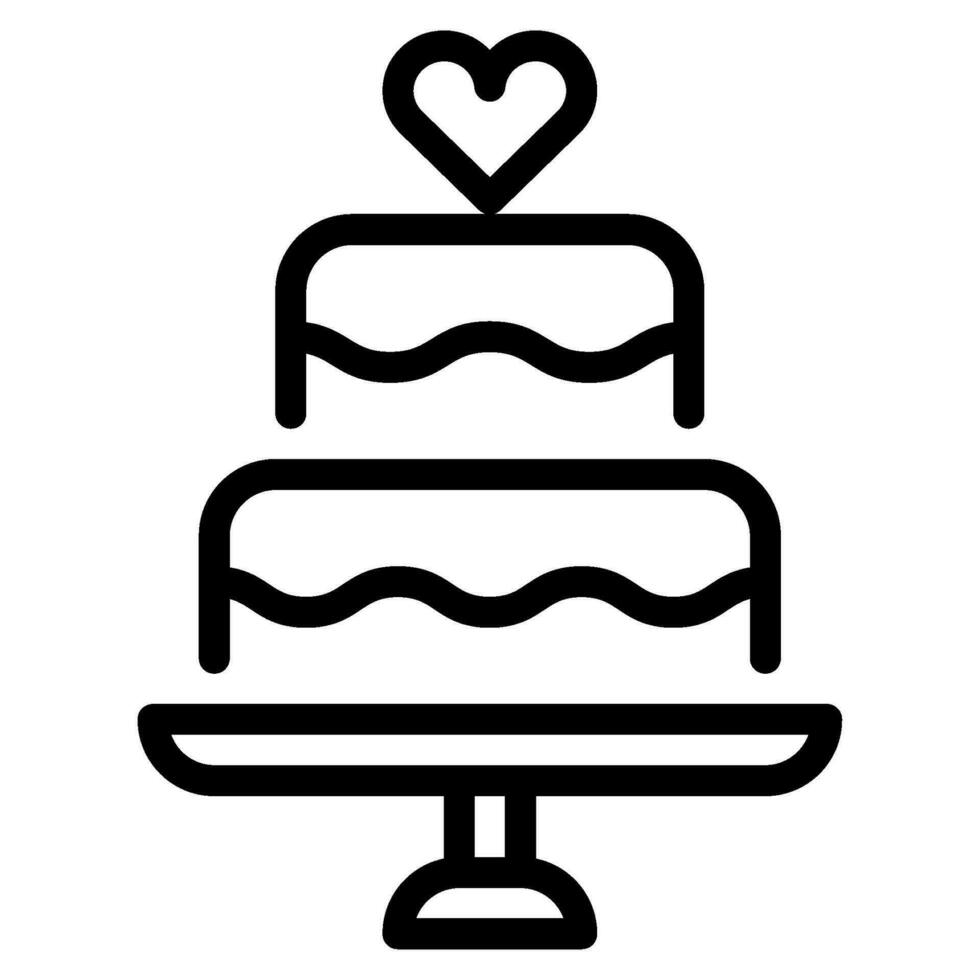 voedsel en bakkerij bruiloft taart icoon vector