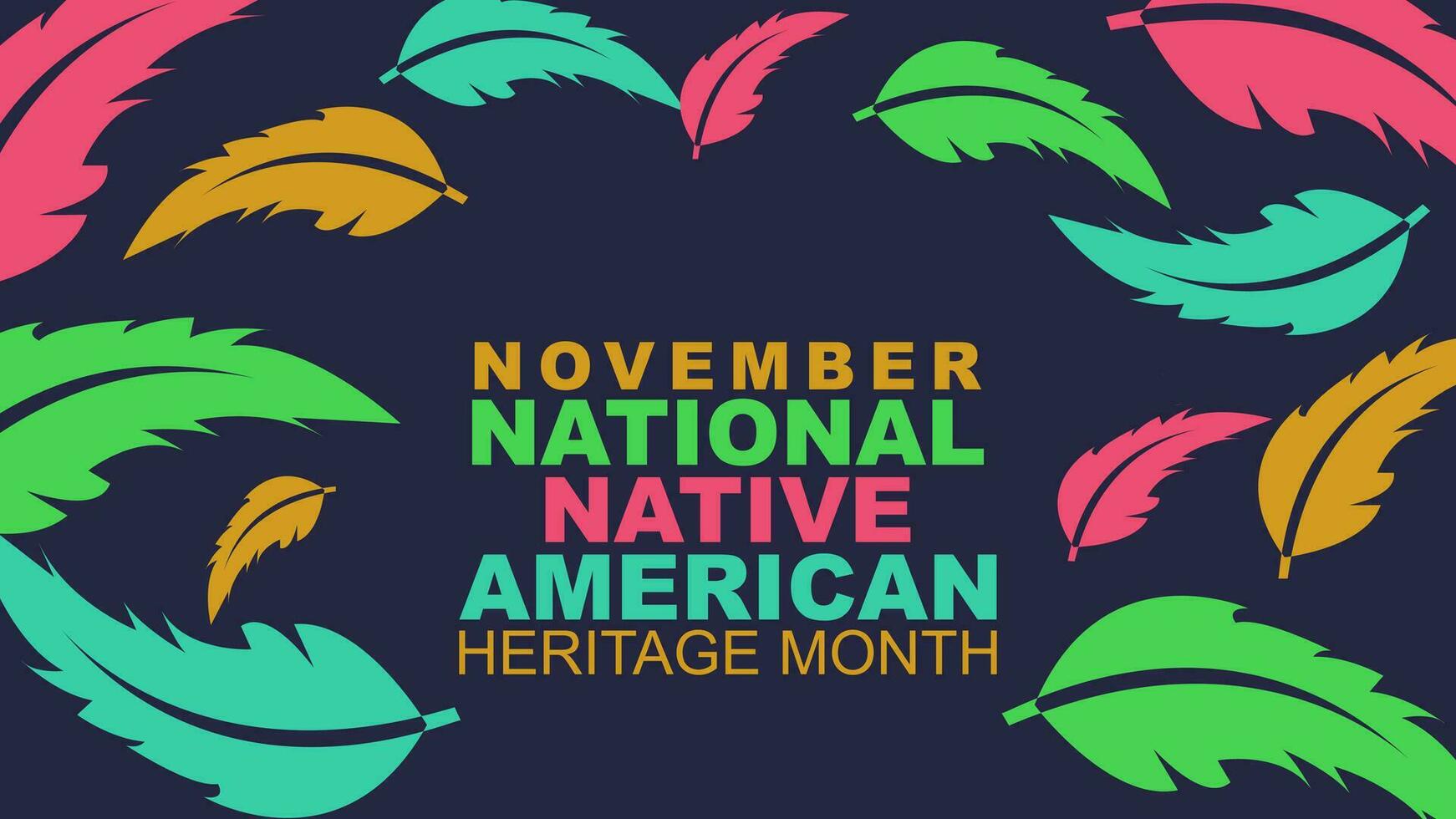 inheems Amerikaans erfgoed maand is opgemerkt in november. affiches, kaarten, spandoeken. vector illustratie