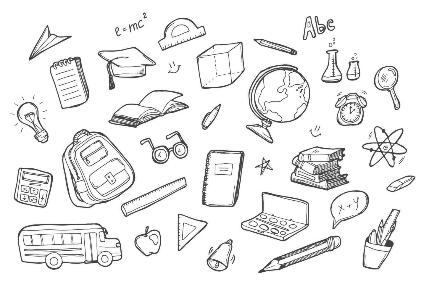 school- element in tekening of schetsen stijl Aan notitieboekje illustratie vector