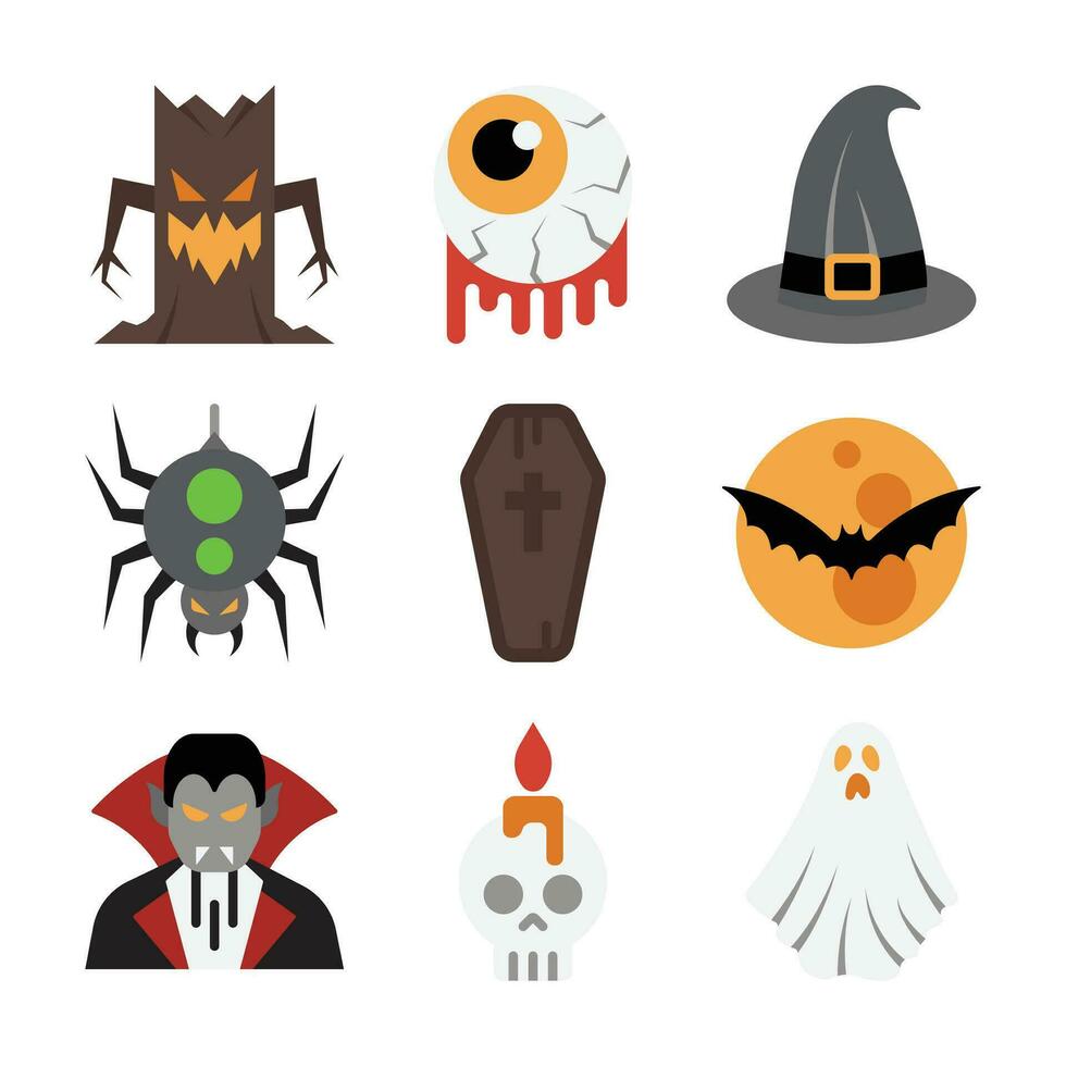 halloween kleur vector elementen reeks