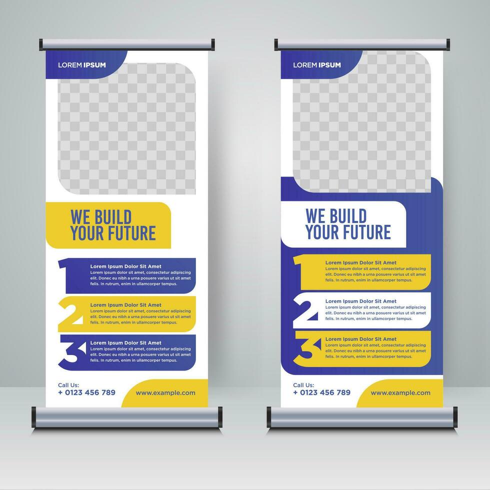 corporate rollup of x banner ontwerpsjabloon vector